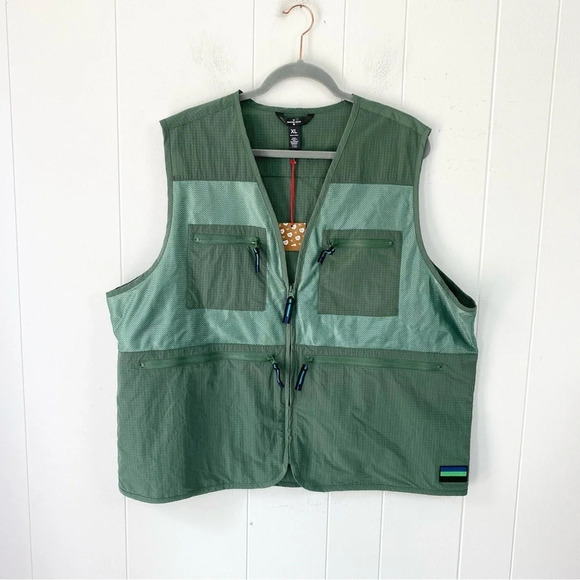 HOUSTON WHITE Collection Adult Unisex Green Ripstop Multi Pocket Vest Size XL - Picture 5 of 15